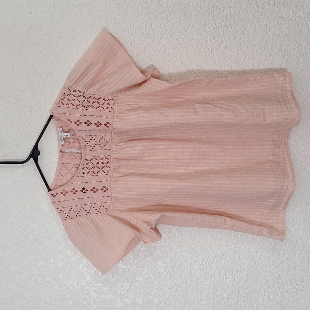 Ella Moss lovely top with decorative eyelet yoke, S